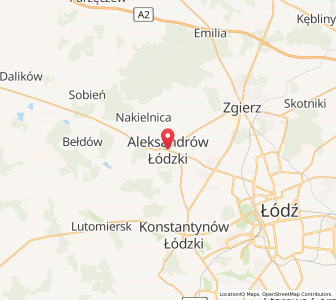 Mapa: Aleksandrów Łódzki, Województwo łódzkie