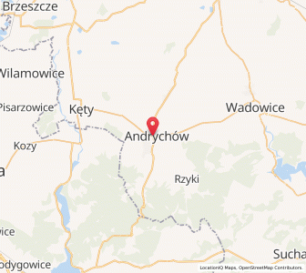 Mapa: Andrychów, Województwo małopolskie