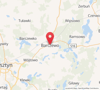 Mapa: Barczewo, województwo warmińsko-mazurskie
