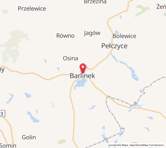 Mapa: Barlinek, województwo zachodniopomorskie