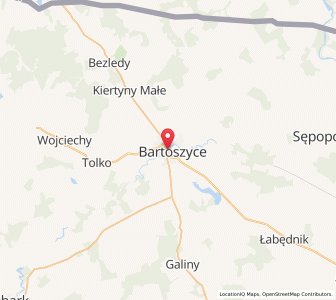 Mapa: Bartoszyce, Województwo warmińsko-mazurskie