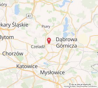 Mapa: Będzin, Województwo śląskie