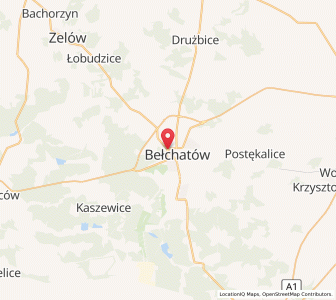 Mapa: Bełchatów, Województwo łódzkie