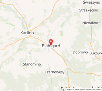 Mapa: Białogard, Województwo zachodniopomorskie