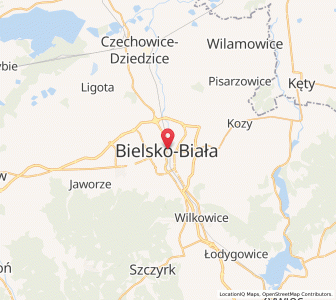 Mapa: Bielsko-Biała, Województwo śląskie