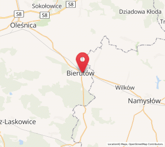 Mapa: Bierutów, województwo dolnośląskie