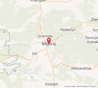 Mapa: Biłgoraj, Województwo lubelskie