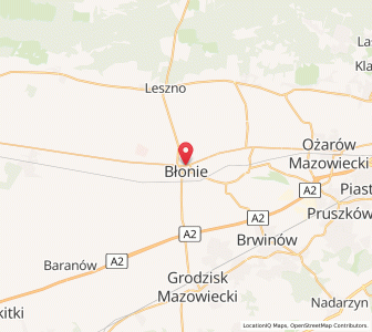 Mapa: Błonie, województwo mazowieckie