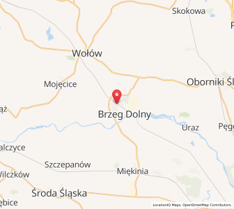 Mapa: Brzeg Dolny, województwo dolnośląskie