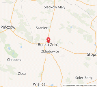 Mapa: Busko-Zdrój, województwo świętokrzyskie