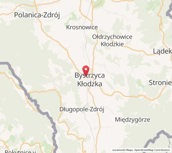 Mapa: Bystrzyca Kłodzka, województwo dolnośląskie