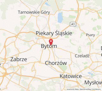 Mapa: Bytom, Województwo śląskie