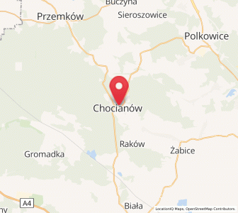 Mapa: Chocianów, województwo dolnośląskie