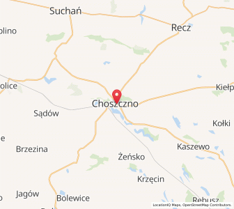 Mapa: Choszczno, województwo zachodniopomorskie