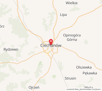 Mapa: Ciechanów, Województwo mazowieckie