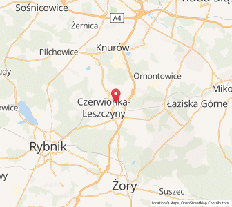 Mapa: Czerwionka-Leszczyny, Województwo śląskie