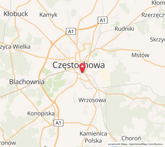Mapa: Częstochowa, Województwo śląskie