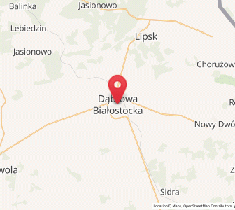 Mapa: Dąbrowa Białostocka, województwo podlaskie