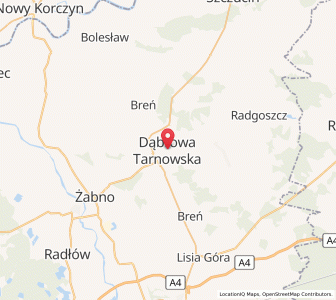 Mapa: Dąbrowa Tarnowska, województwo małopolskie