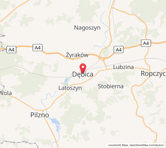 Mapa: Dębica, Województwo podkarpackie