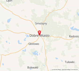 Mapa: Dobre Miasto, województwo warmińsko-mazurskie