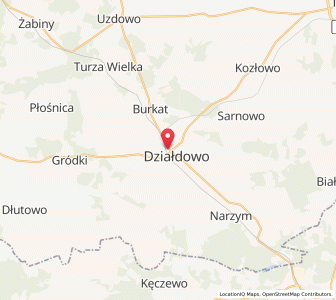 Mapa: Działdowo, Województwo warmińsko-mazurskie