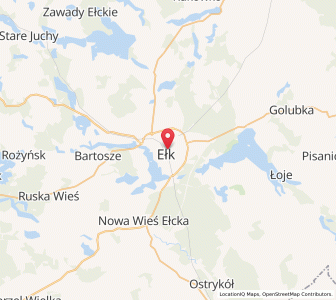 Mapa: Ełk, Województwo warmińsko-mazurskie