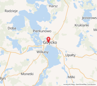 Mapa: Giżycko, Województwo warmińsko-mazurskie