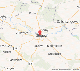 Mapa: Głogów, Województwo dolnośląskie