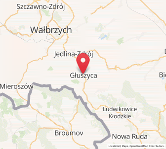 Mapa: Głuszyca, województwo dolnośląskie