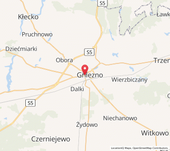 Mapa: Gniezno, Województwo wielkopolskie