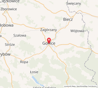 Mapa: Gorlice, Województwo małopolskie
