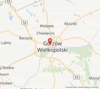 Mapa: Gorzów Wielkopolski, Województwo lubuskie