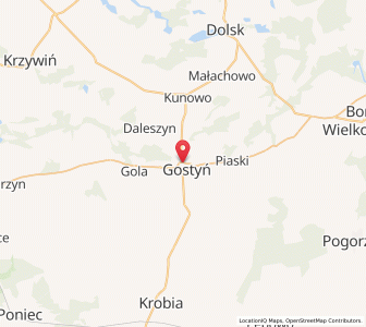 Mapa: Gostyń, Województwo wielkopolskie