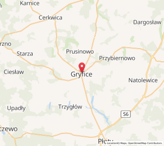 Mapa: Gryfice, województwo zachodniopomorskie