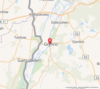 Mapa: Gryfino, Województwo zachodniopomorskie