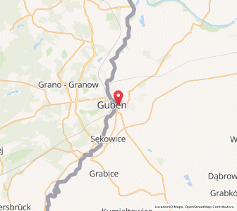 Mapa: Gubin, województwo lubuskie