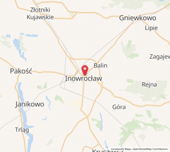 Mapa: Inowrocław, Województwo kujawsko-pomorskie