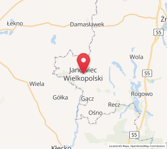 Mapa: Janowiec Wielkopolski, województwo kujawsko-pomorskie