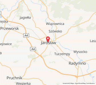 Mapa: Jarosław, Województwo podkarpackie