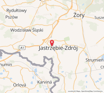 Mapa: Jastrzębie-Zdrój, Województwo śląskie