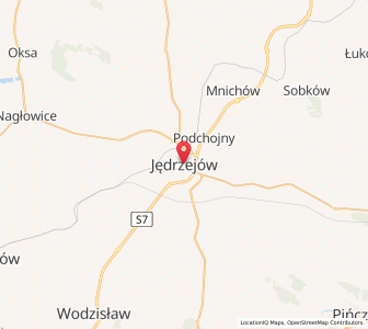 Mapa: Jędrzejów, województwo świętokrzyskie