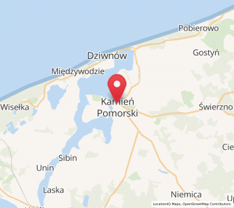 Mapa: Kamień Pomorski, województwo zachodniopomorskie