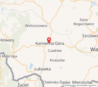 Mapa: Kamienna Góra, Województwo dolnośląskie