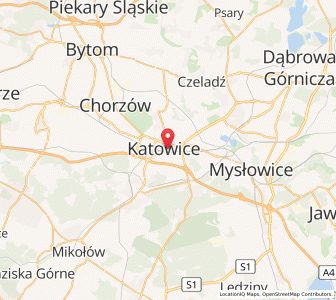 Mapa: Katowice, Województwo śląskie
