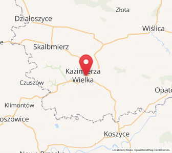 Mapa: Kazimierza Wielka, województwo świętokrzyskie