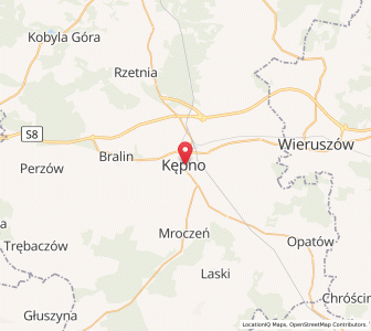 Mapa: Kępno, województwo wielkopolskie