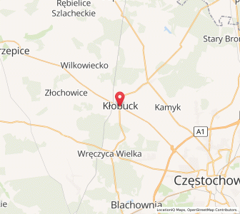 Mapa: Kłobuck, województwo śląskie