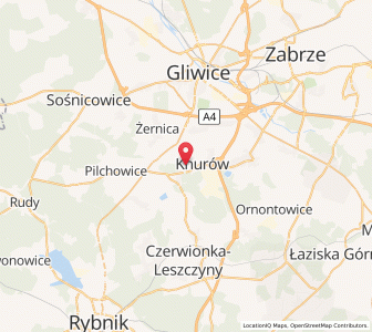 Mapa: Knurów, Województwo śląskie