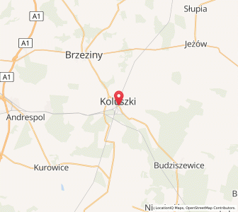 Mapa: Koluszki, województwo łódzkie